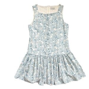 Linen Seashell Mini Dress Womens Medium Linen Blend Coastal Cottagecore Preppy